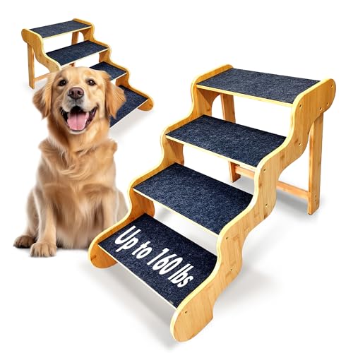 Dog Stairs for Large & Older Dogs (4-Step Natural / 4-Step 29x17x20 inch)