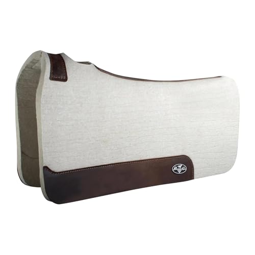 100% Steam Pressed Wool Felt Western Saddle Pad (28" x 30" x 3/4" / Tan)