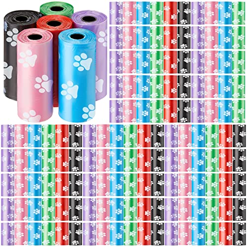 3000 Counts 200 Rolls Poop Bags for Dogs Plastic (Paw Print Style)