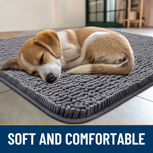 Dog Door Mat for Muddy Paws 36x24 (Dark Grey / 36"X24")