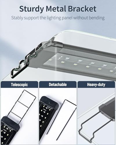 11 W Terrarium Light for 12" to 18" Terrarium Extendable Reptile Tank Light with Full Spectrum Brilliant White Blue Red Lights with Day & Night Modes and Adjustable Brightness (12-18 Inch (11W))