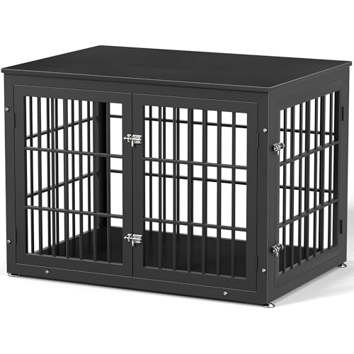 42" Heavy Duty Dog Crate Furniture for Large and Medium Dogs (Black / 42.1"L x 29.9"W x 30.4"H)