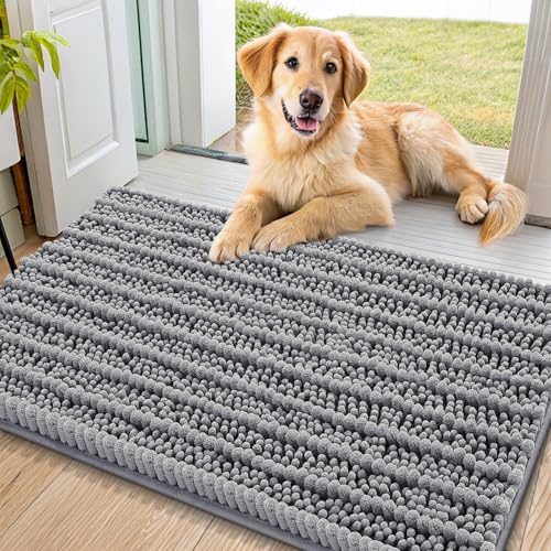 Dog Door Mat for Muddy Paws 36x24 (Layered-Grey / 36"X24")