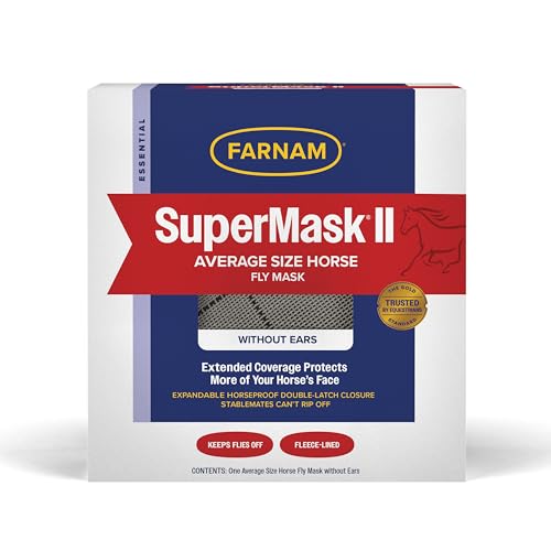 SuperMask II Horse Fly Mask Without Ears For Eyes (Average Horse)