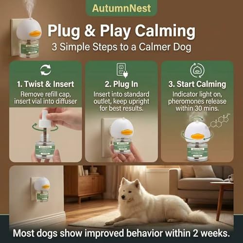 8-in-1 Dog Calming Diffuser Kit, 2 Plug-Ins & 6 Refills, 180-Day Supply (8 packs - Duck Diffuser)
