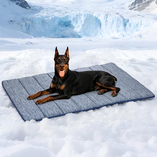 Dog Cooling Mat for Large Dogs (Wander Blue / 47"L x 29"W x 0.8"H)