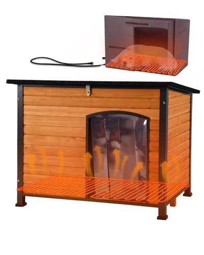 Heated Dog House Outdoor Insulated Dog Kennel for Small Medium Large Dogs