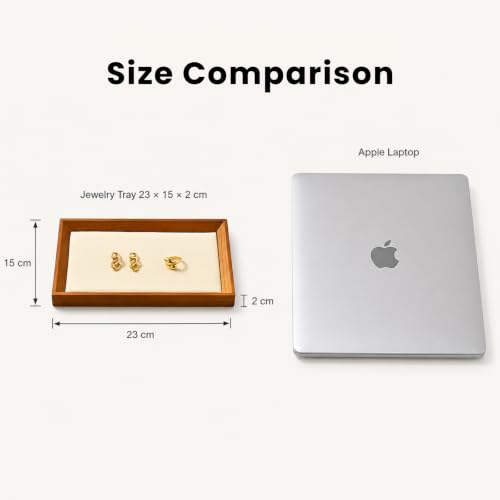 Wood Jewelry Tray (Creamy-white / 11.8" x 9.1" x 0.7")