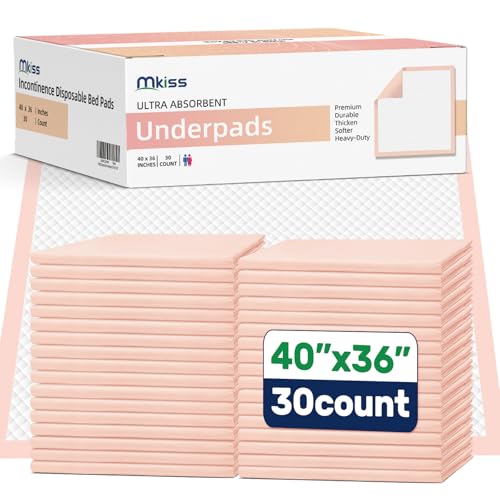 Extra Large Bed Pads 40" x 36" Disposable Adult 30 Count (40"x36" -30 Pcs)