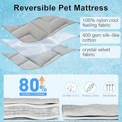 Cooling Mat for Large Dogs (Grey_zigzag / 48.0"L x 28.0"W x 1.0"Th(L))