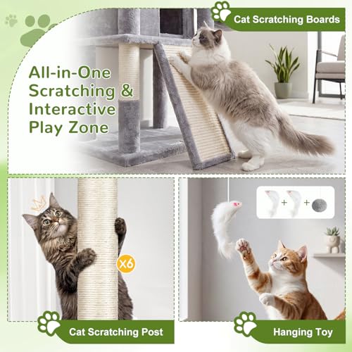 81in Cat Tree for Large Cats (XXL / Light Grey)