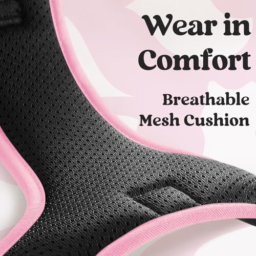 Dog Harness Medium Sized (Black & Pink / Medium)