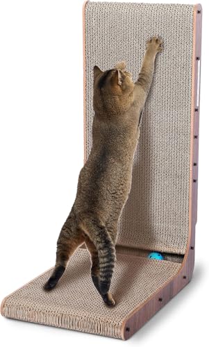 Cat Scratcher with Cat Toys Ball Track (L-Shape)