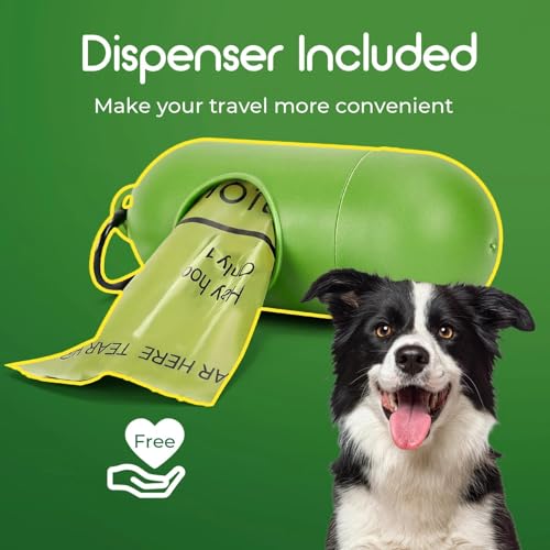 Biodegradable Dog Poop Bags 150 Count 10 Rolls with Dispenser (150 Count (Pack of 1) / Lemon Scent)