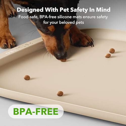 Silicone Dog & Cat Food Mat for Feeder and Water Fountain (17.7"L x 12"W)