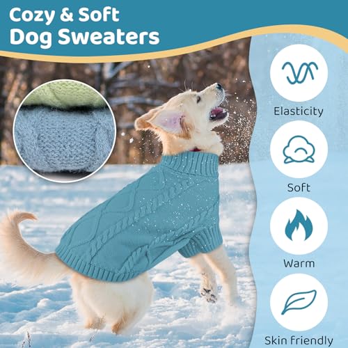 Small Dog Pullover Sweater for Medium Dogs Boys (Medium / Peacock Blue)