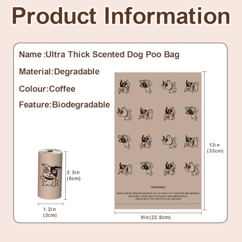 Coffee Dog Poo Bags Coffee scent (120coffee)