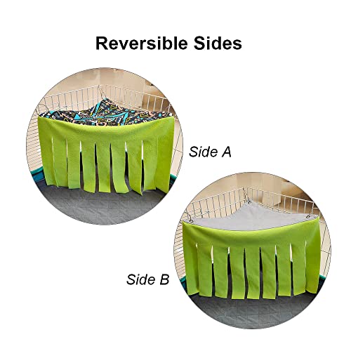 Guinea Pig Hideout Hideaway Corner Fleece Toys Cage Accessories (Green+Green)