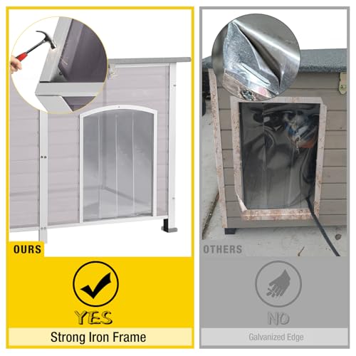 Heated Dog House Outdoor 59" Extra Large Insulated Dog Kennel with Heater for Winter