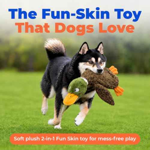 2-in-1 Fun Skin Stuffless Dog Toy - Wild Duck, Medium (Brown/Wild Duck / Medium)