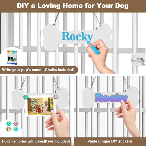 27" Foldable Dog Crate Furniture (White & Beech / 27.6"L x 20.5"W x 23.6"H)