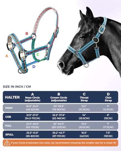 Adjustable Horse Halter (BLUE / Full)