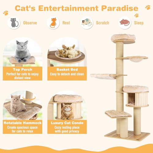 75 Inches Tall Cat Tree for Indoor Cats (75in Tall)