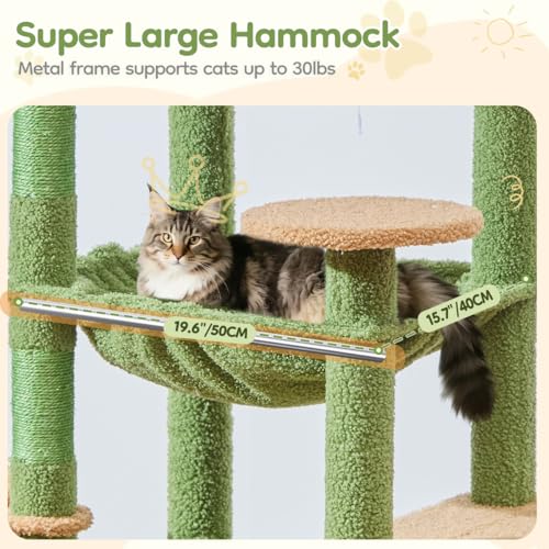 Cat Tree for Large Cats (Cactus / 72 Inches)