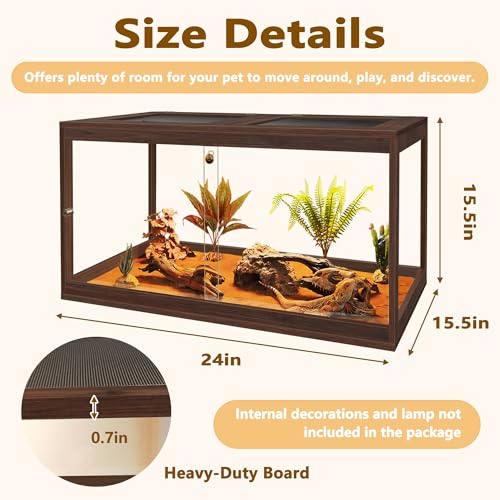 Retile Tank Bearded Dragon Tank (Walnut / 27 Gallons)