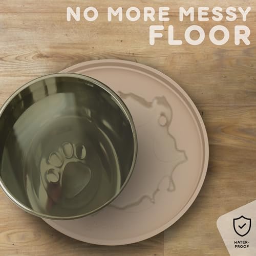 Dog Food Mat Round 10" (10" Round / Beige)