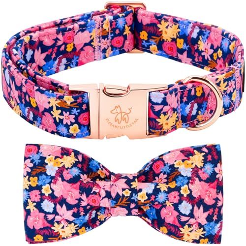 Dog Collar Floral Pattern Pet Collars with Bow Girl (Morning Glory / X-Large (Pack of 1))