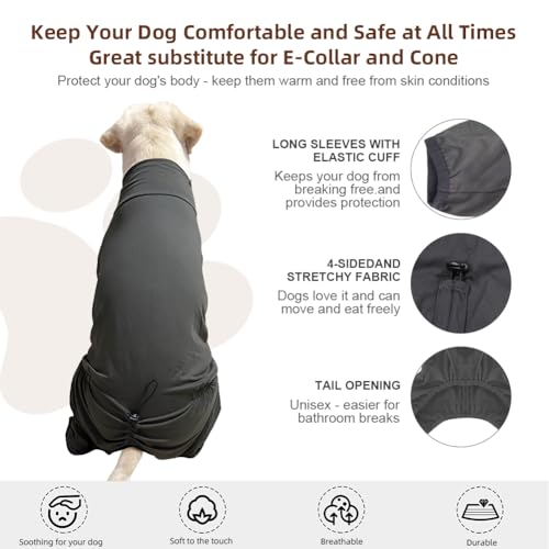 Dog Pyjamas PJS Sweater Clothes and Home Clothing Suitable for Small to Medium Breeds of Dogs (Thin Gray / XL)