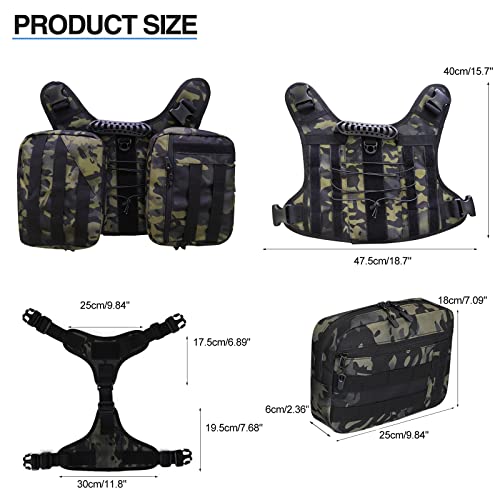 Camouflage Backpack Suit for Large Dogs for Hiking and Camping Trips (Camo)