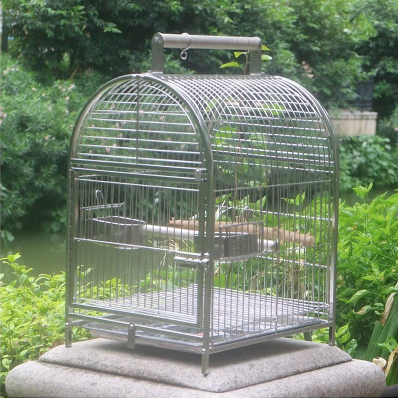 Large Stainless Steel Bird Cage Parrot Bird Cage Metal Travel Bird Cage Outdoor Breeding Bird Houses for Small Birds