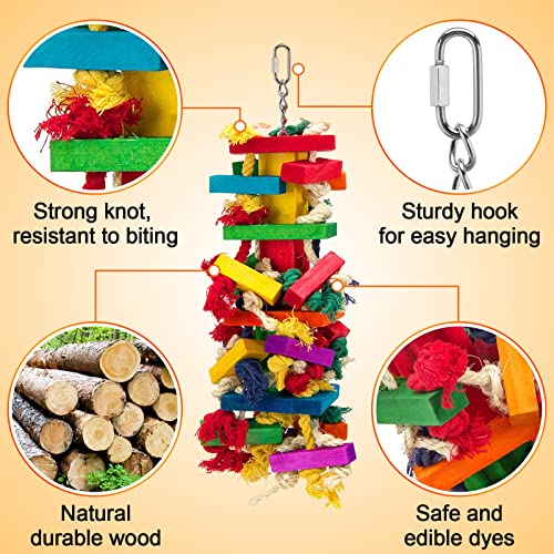 Extra Large Natural Wood Bird Toys for Macaws (Long)