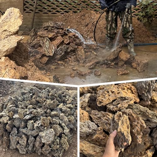 Natural Stone 20lb Aquarium Rocks for Aquarium Landscaping Models and PH Neutral Rocks Aquascaping Stones for Terrariums (20LB(2-8 inches))