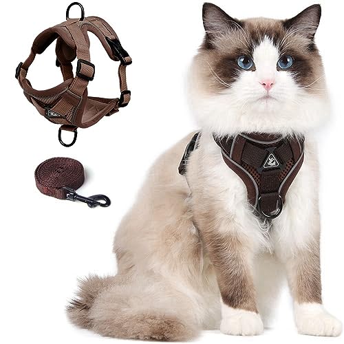 Cat Harness and Leash Set (Brown / M)