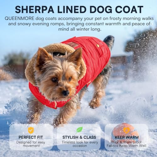 XL Warm Dog Cold Weather Coat Ultra Thick Quilting Winter Jacket (X-Large / Red)