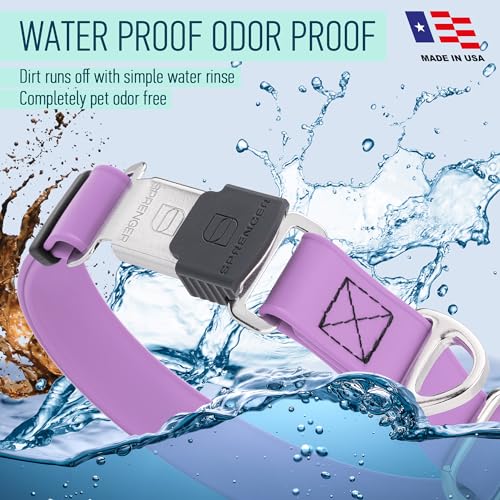 Biothane Waterproof Dog Collar with Herm Sprenger Black Stainless Steel Quick Release Buckle (W 1" x L 15"-25" / Amethyst Purple)