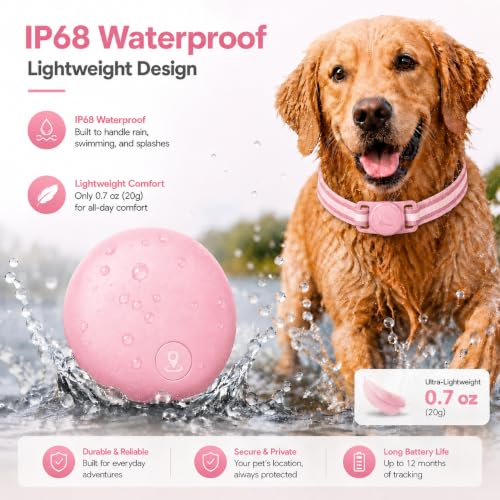 GPS Tracker for Dogs (Pink)