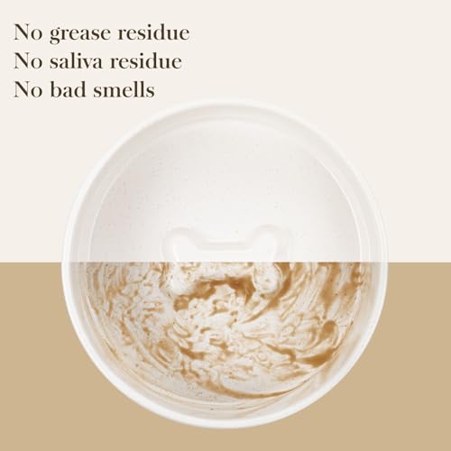 Dog Bowls Ceramic Dog Food and Water Bowls for Large Size Dogs (L-6 Cups / Vanilla White（1 PC）)