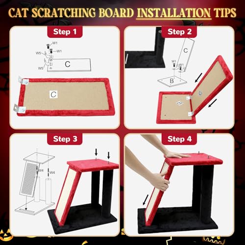 Gothic Maine Coon Cat Tower for Indoor Adult Cats (Gothic / 50 inch)