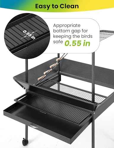 64'' H Inch Birdcage Stand Play Center with Perches and Ladders (64'' H)