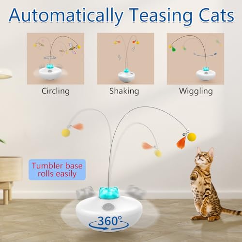 Interactive Cat Toys Indoor Cats Toy Automatic Moving Feather Wand