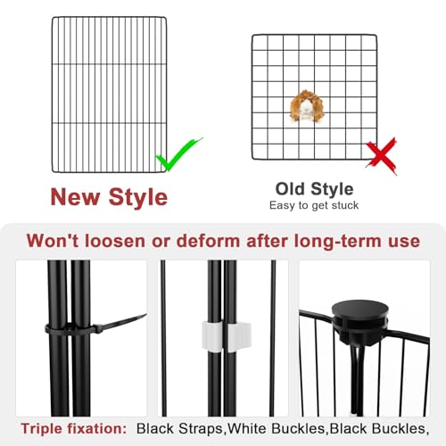 Guinea Pig Cage with Waterproof PVC Bottom Liner & One (14 Panels / Black)