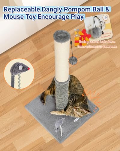 Tall Cat Scratching Post (29.5" / Light Gray)