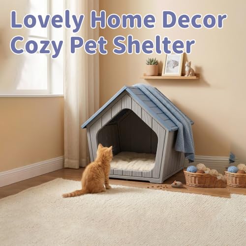 Outdoor Dog House for Small Dogs (Blue / XSmall Dog: 22.8 Inch)
