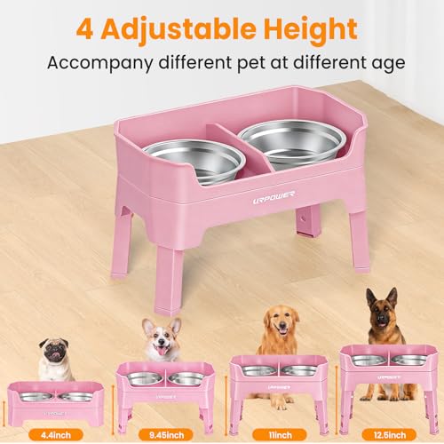 Elevated Dog Bowls (Pink / Large)