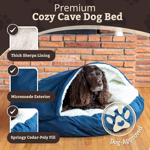 Cozy Cave Dog Bed (25.0"L x 25.0"W x 8.0"Th / Sapphire)