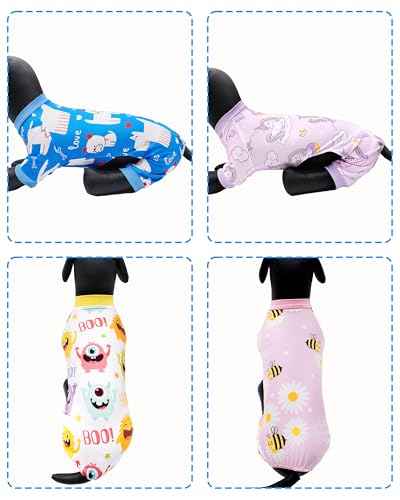 4 Pack Monster Dog Pajamas for Medium Large Dogs (X-Large)